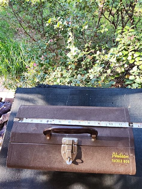 vintage metal tackle boxes|vintage philson tackle box.